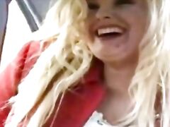 Fat blonde with huge tits takes unexpected cocks