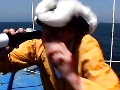 Lifeguard redhead gets pounded by a stud onboard a ship