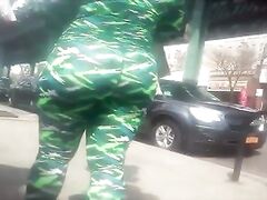 Huge Bbw Jamaican Booty Squeezed in Spapandex Juicy Butt