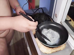 My sex torture eats my cum fried with butter