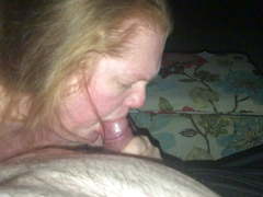 Bbw German ex redhead sucking cum in mouth and spit